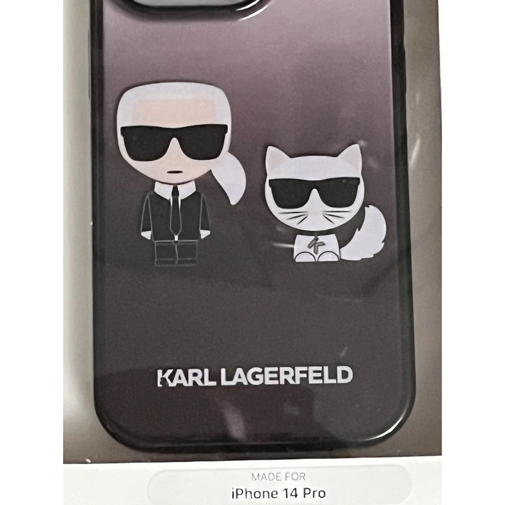 Case iPhone 14‎ pro Karl Lagerfeld MagSafe Cat Choupette Figure Black Ombré Slim